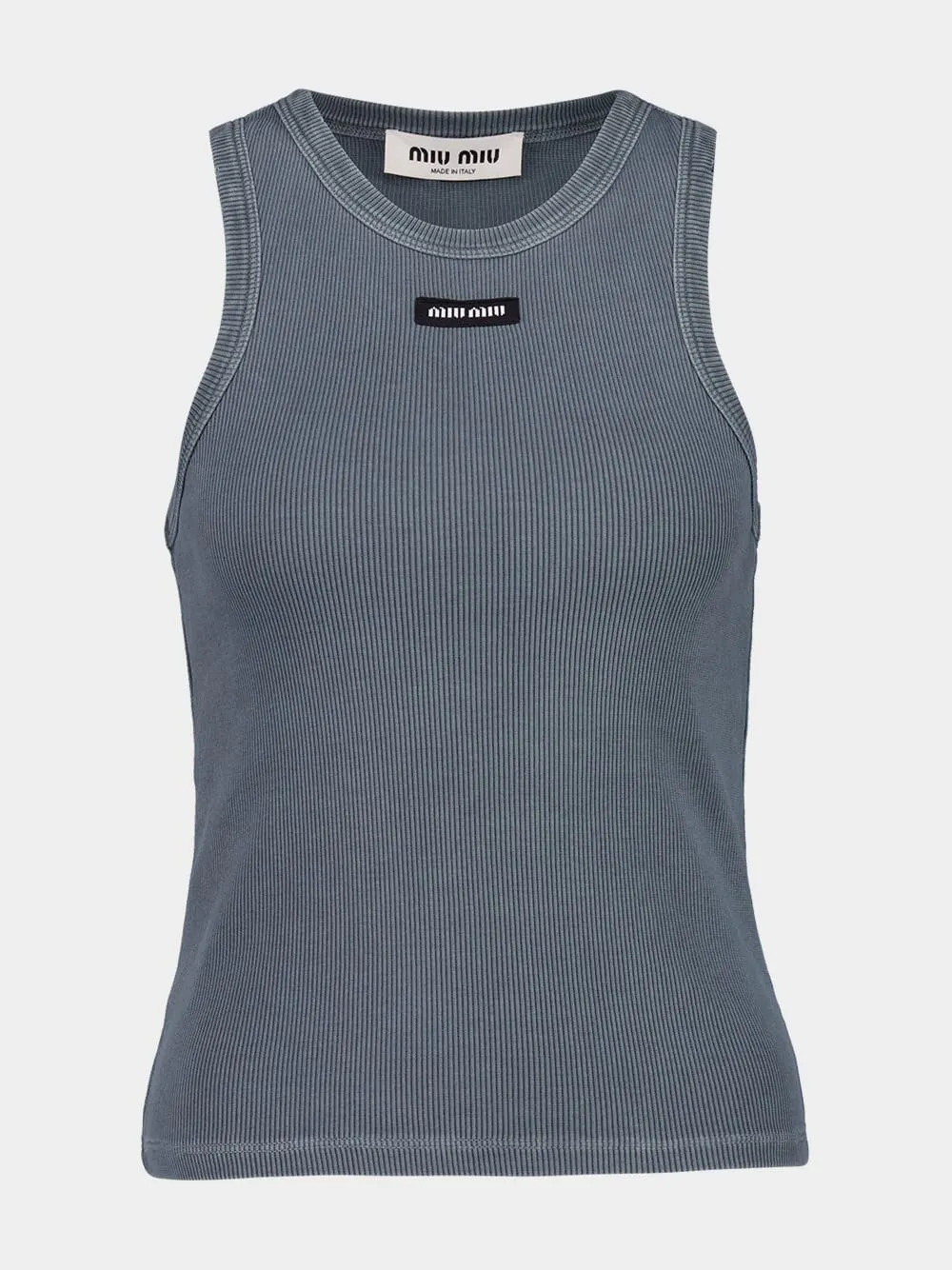 Grey Ribbed Knit Tank Top sold by Fashion Clinic