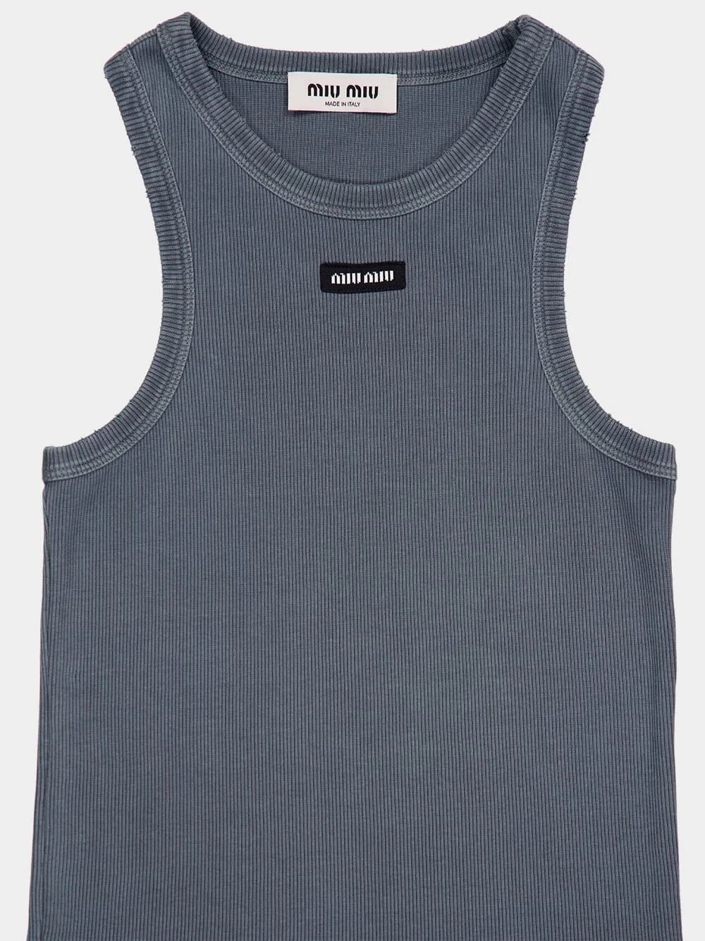 Grey Ribbed Knit Tank Top sold by Fashion Clinic product image thumbnail 3