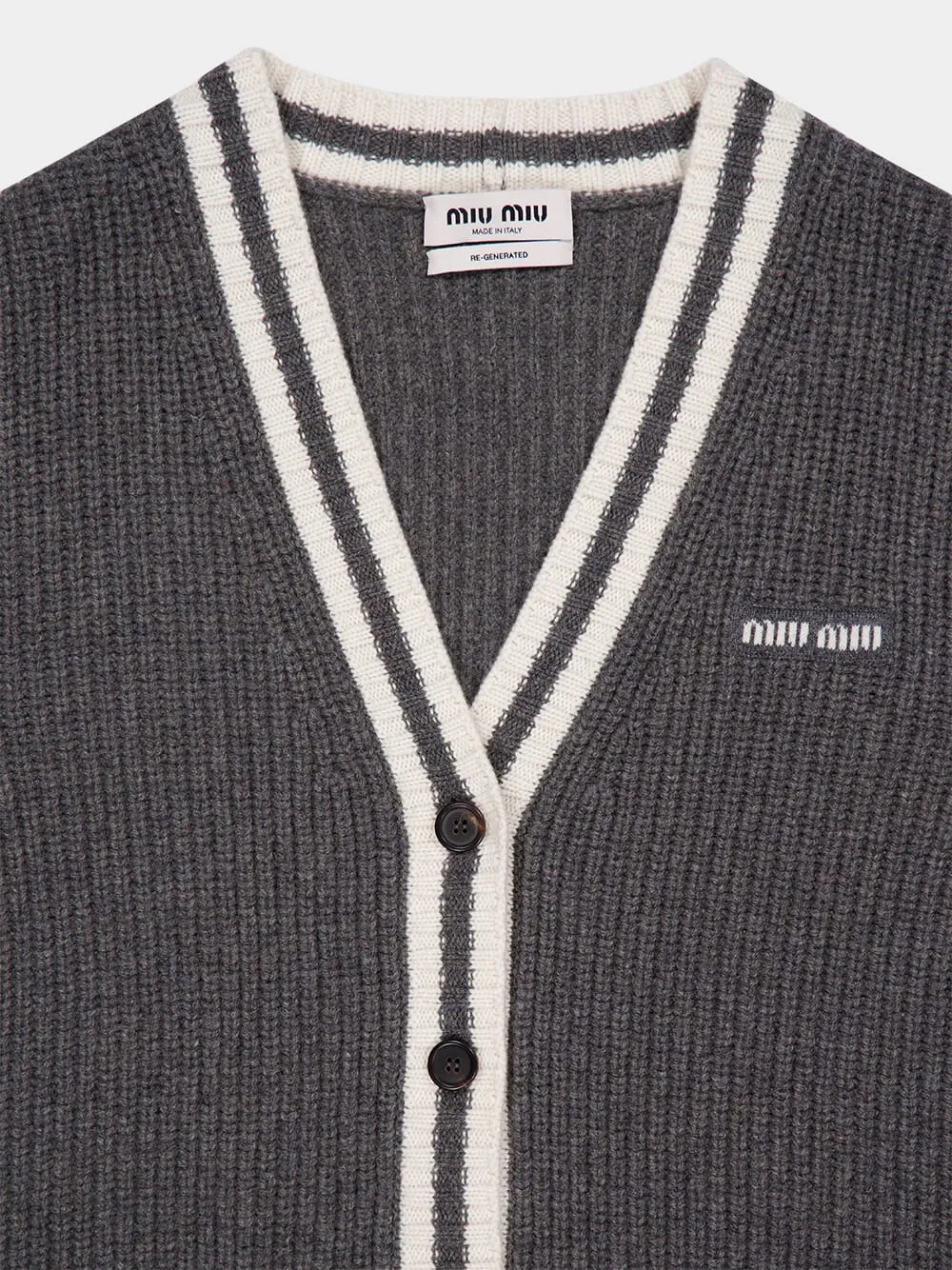 Grey Cashmere Knit Cardigan sold by Fashion Clinic product image thumbnail 3