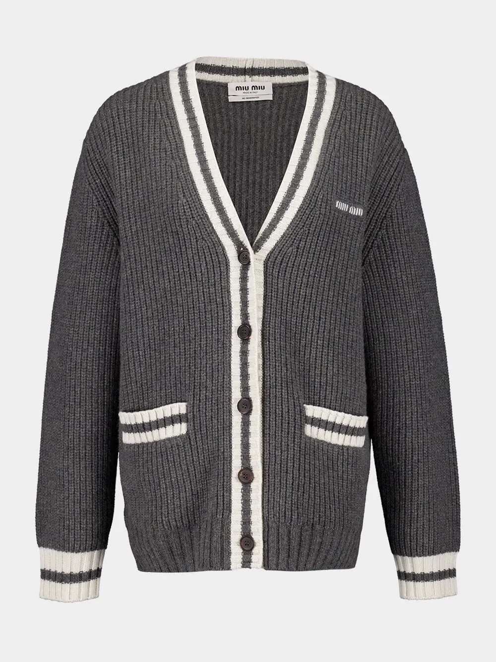 Grey Cashmere Knit Cardigan sold by Fashion Clinic