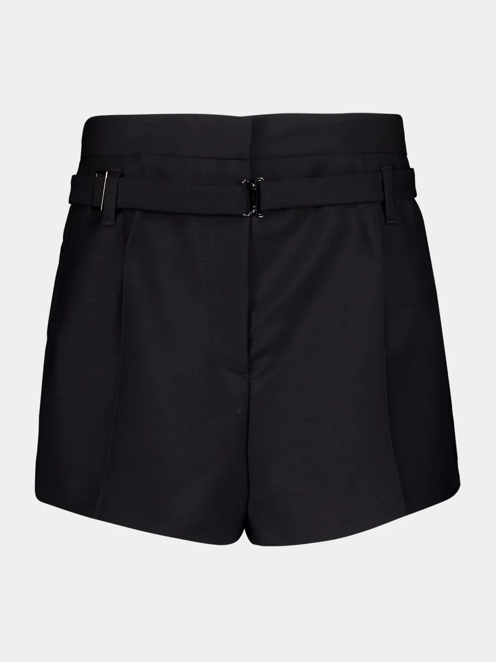 Black Mohair Shorts with Belt sold by Fashion Clinic