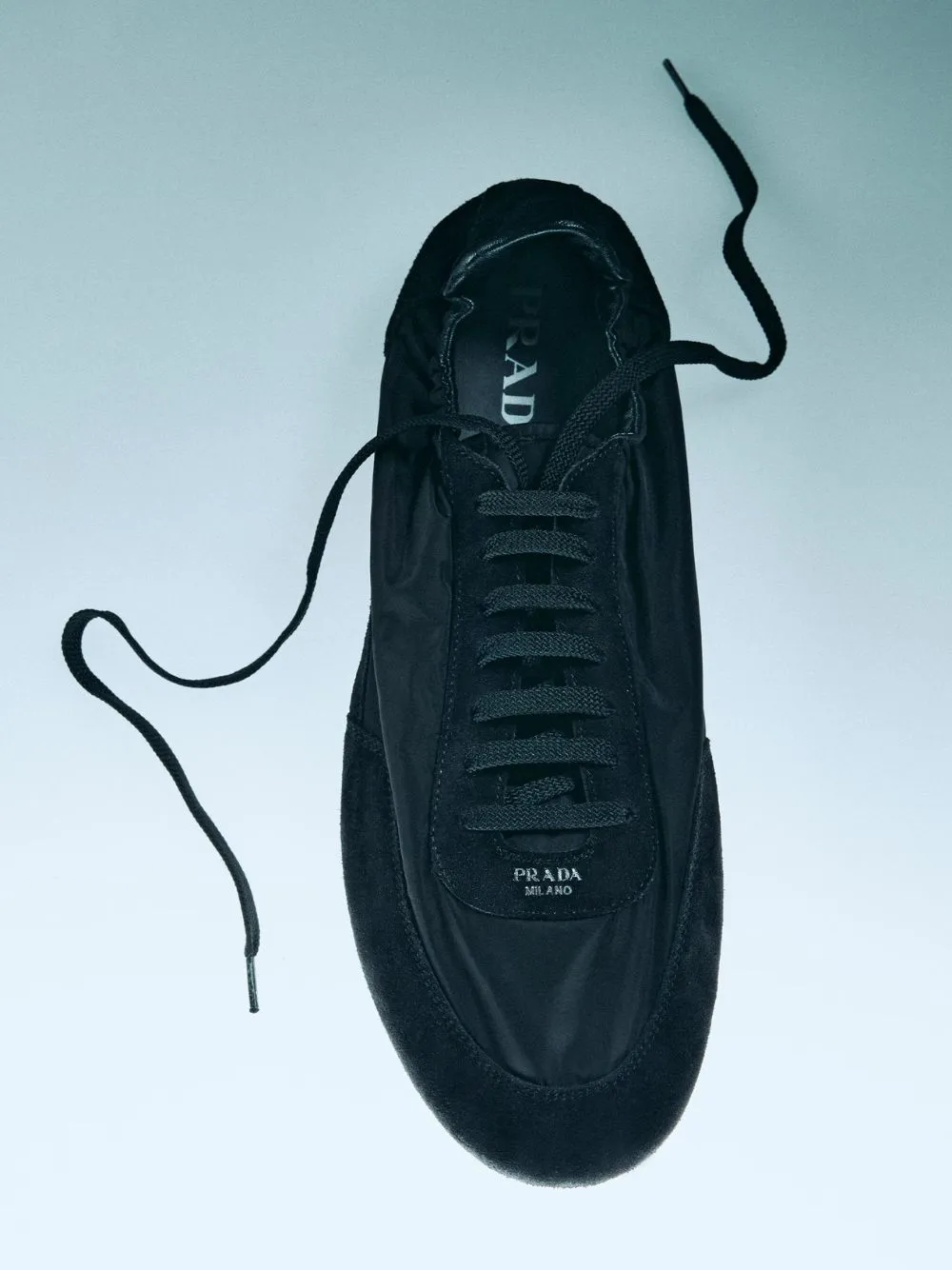 Black Leather Lace-Up Sneakers sold by Fashion Clinic