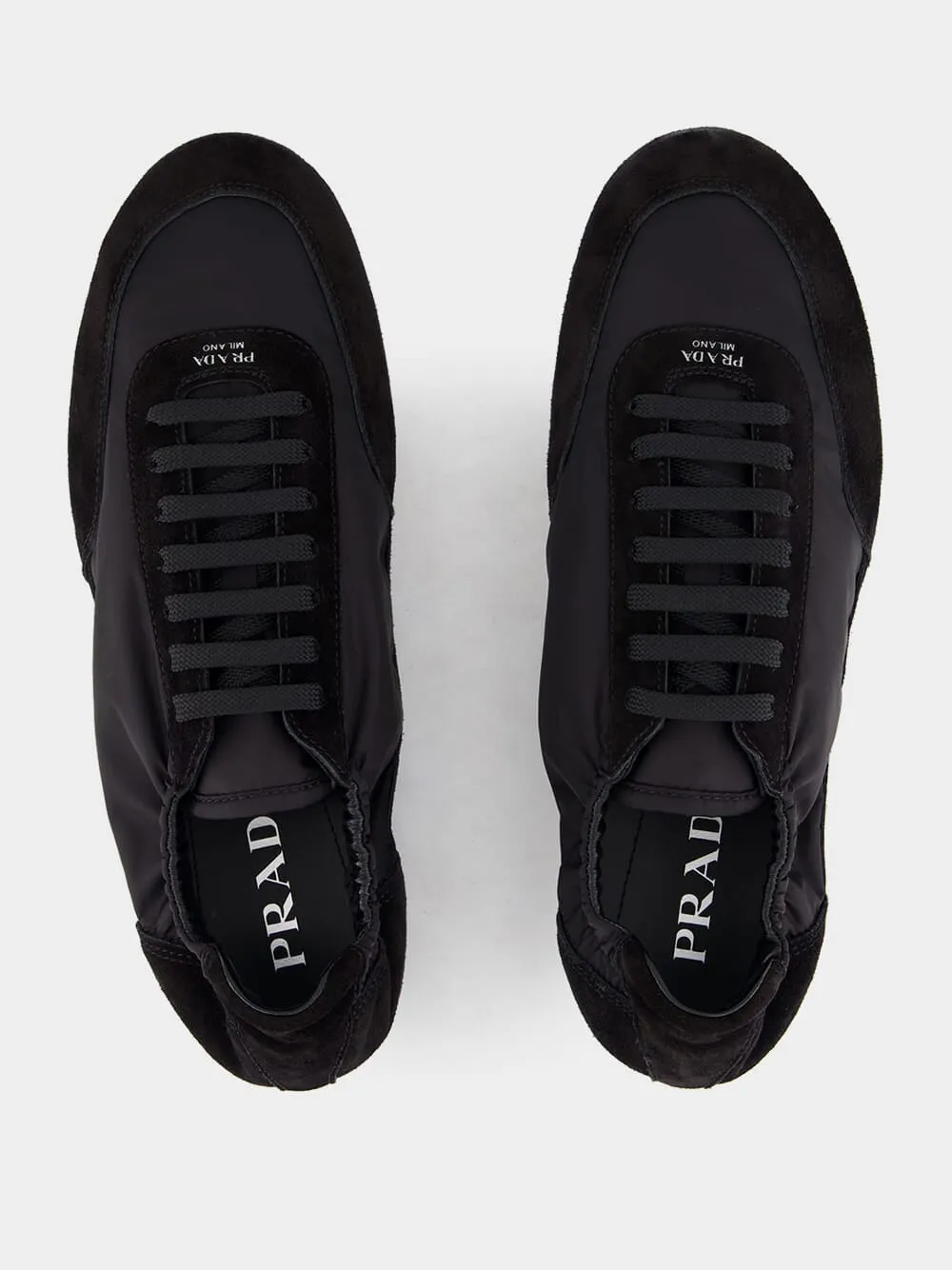 Black Leather Lace-Up Sneakers sold by Fashion Clinic product image thumbnail 5