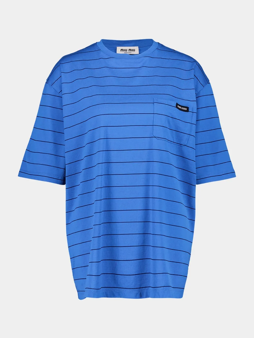 Blue Striped Cotton Jersey T-Shirt sold by Fashion Clinic