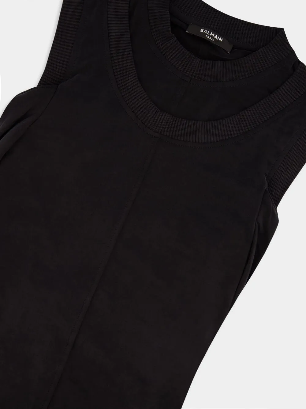 Black Twisted Double-Collar Tank Top sold by Fashion Clinic product image thumbnail 3