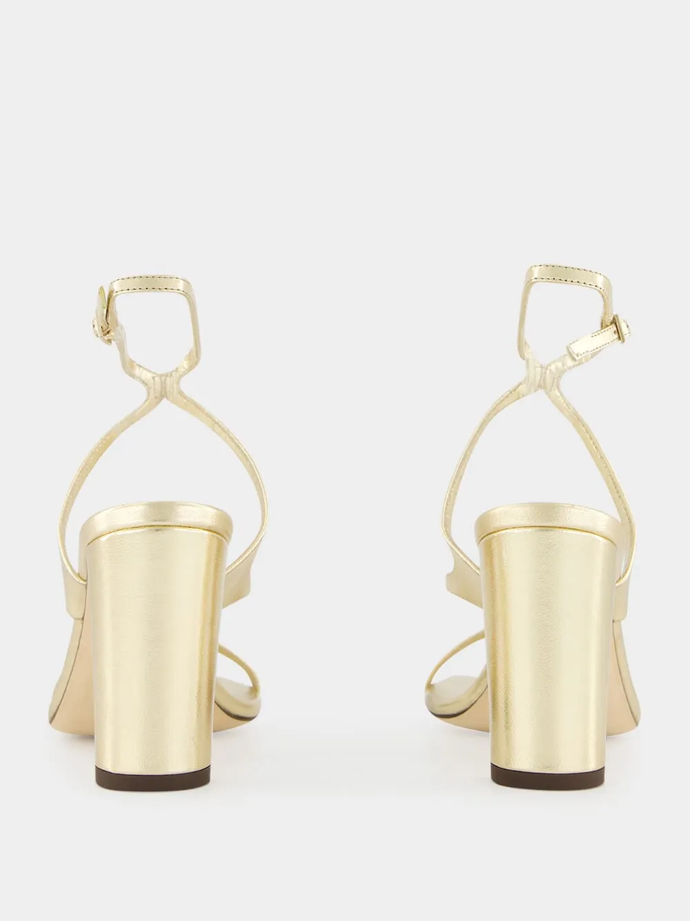 Gold Azie Metallic Nappa Leather Sandals sold by Fashion Clinic product image thumbnail 5