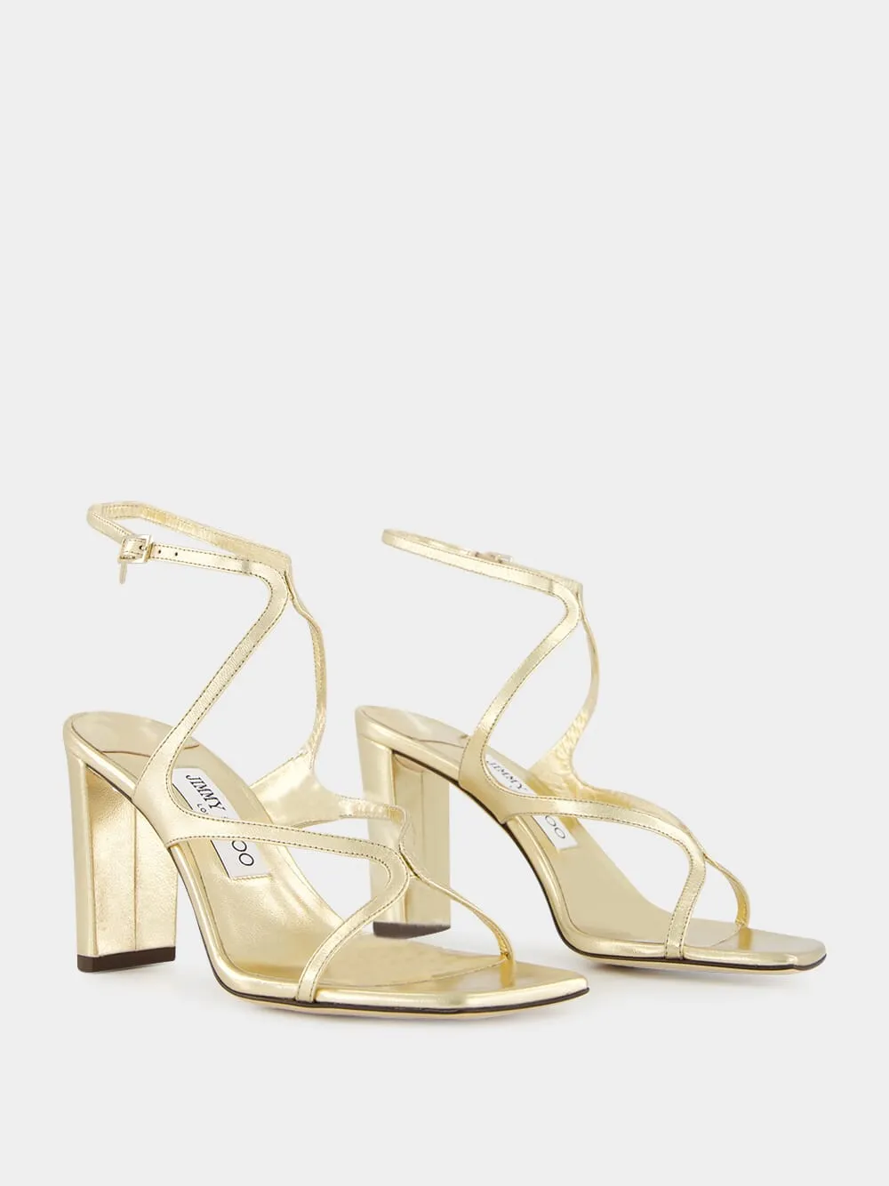 Gold Azie Metallic Nappa Leather Sandals sold by Fashion Clinic product image thumbnail 3