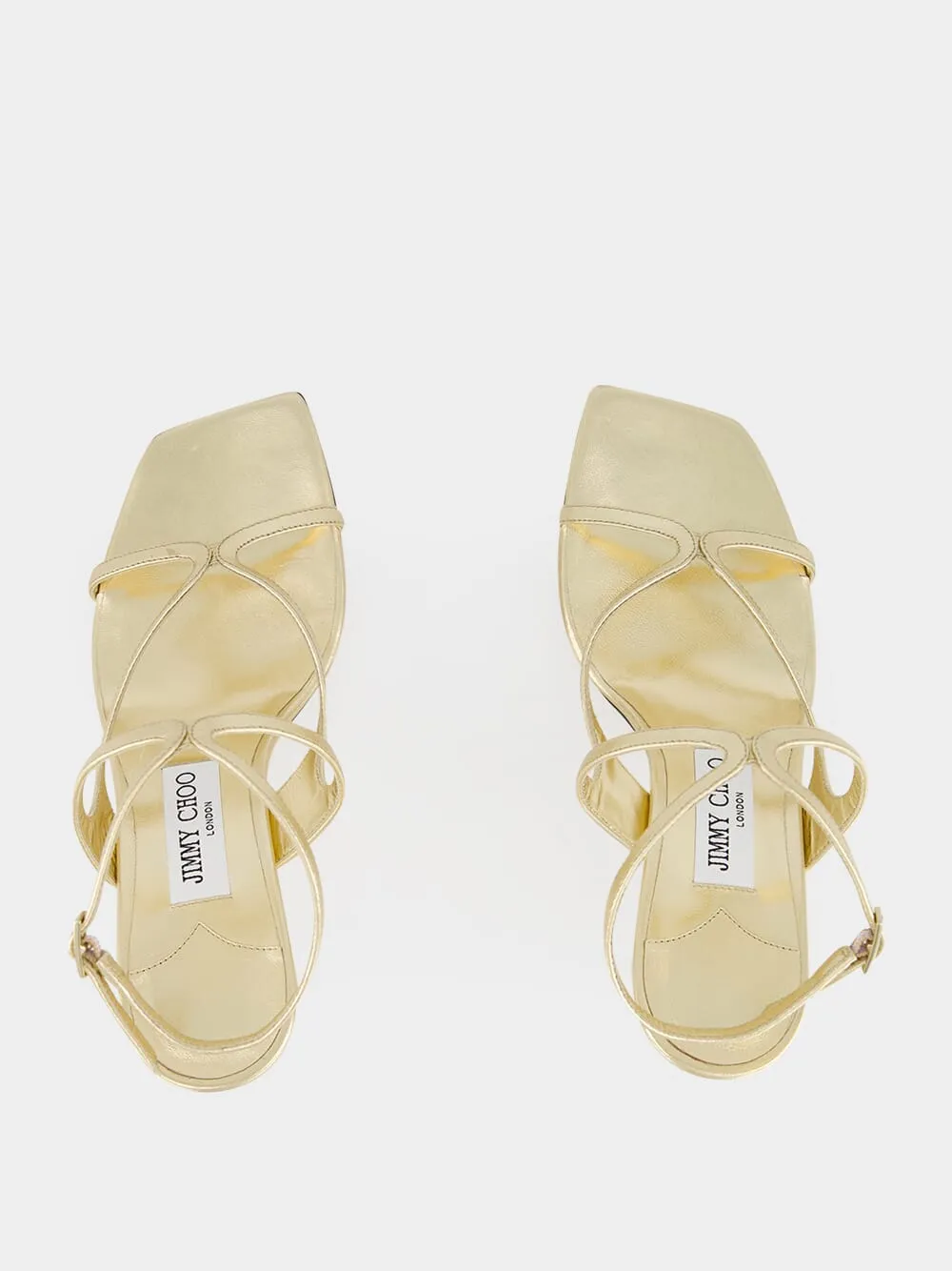 Gold Azie Metallic Nappa Leather Sandals sold by Fashion Clinic product image thumbnail 4