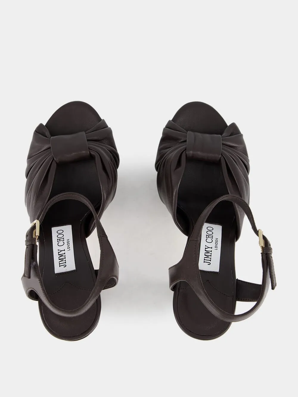 Black Heloise Nappa Leather Platform Sandals sold by Fashion Clinic product image thumbnail 5