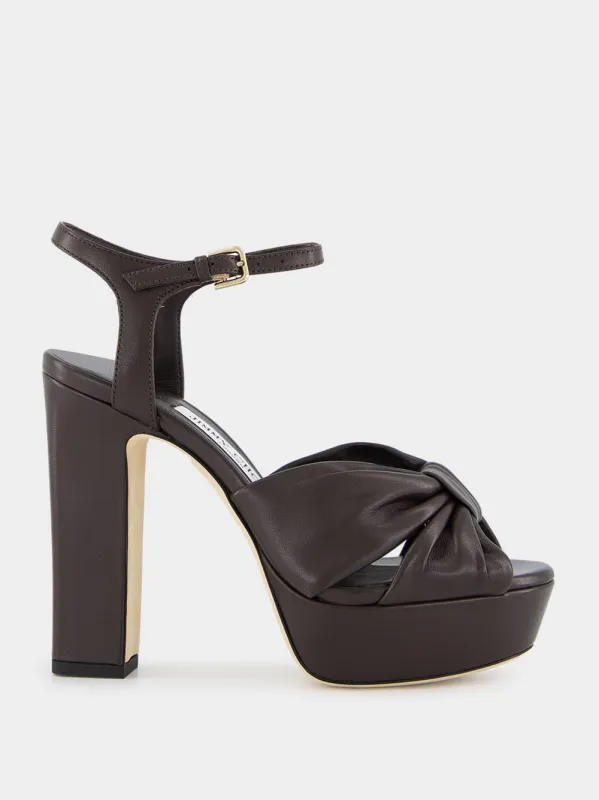 Black Heloise Nappa Leather Platform Sandals sold by Fashion Clinic