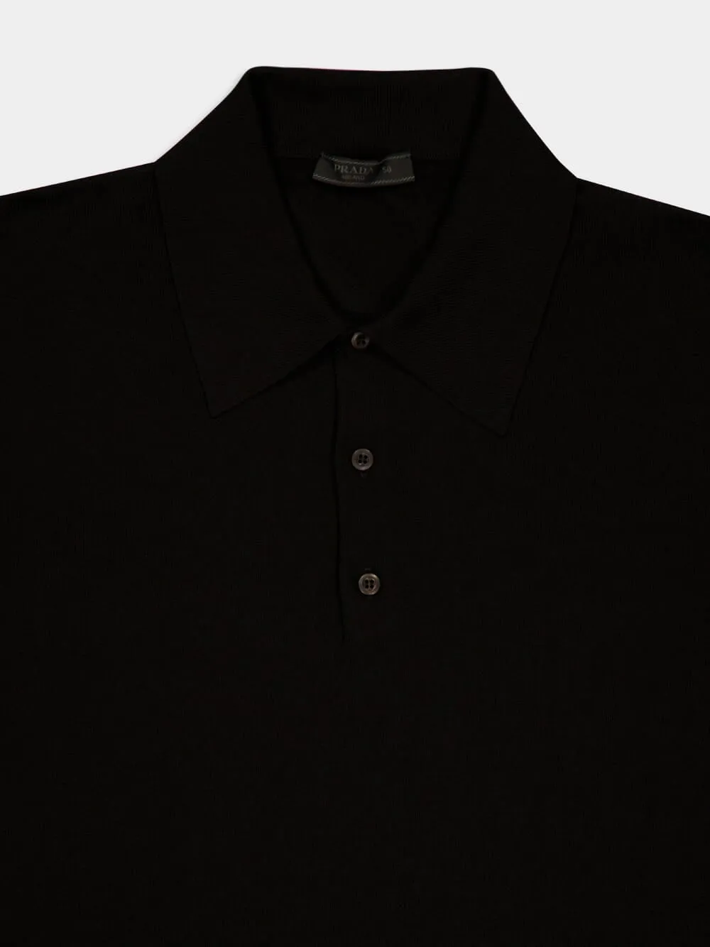 Black Silk Polo Shirt sold by Fashion Clinic product image thumbnail 3