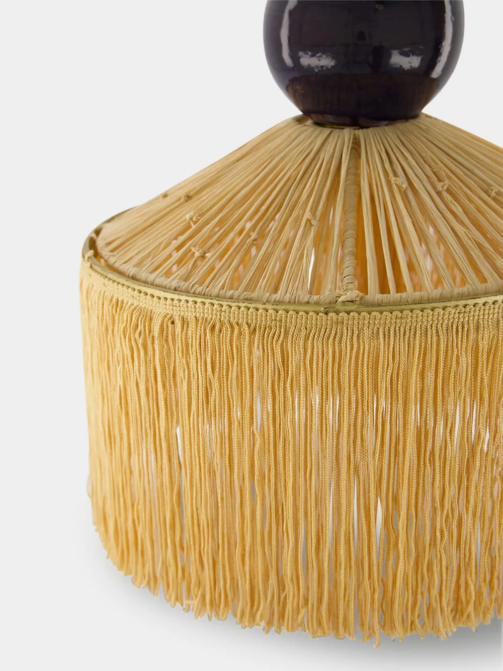 Henriette Parasol Raffia + Fringes Pendant Light sold by Fashion Clinic product image thumbnail 2
