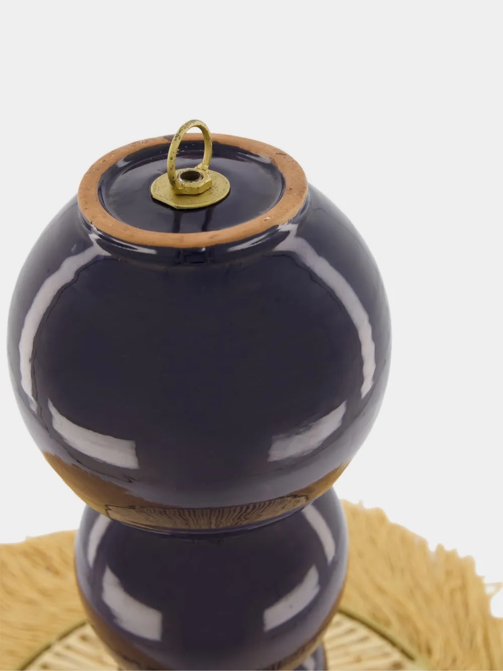 Henriette Parasol Raffia + Fringes Pendant Light sold by Fashion Clinic product image thumbnail 3