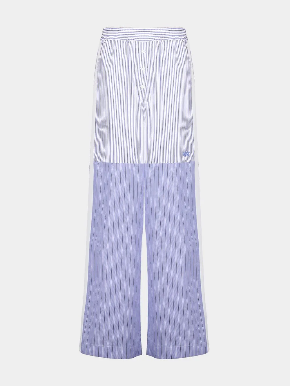 Light Blue Wide-Leg Mixed Stripe Trousers sold by Fashion Clinic product image thumbnail 2