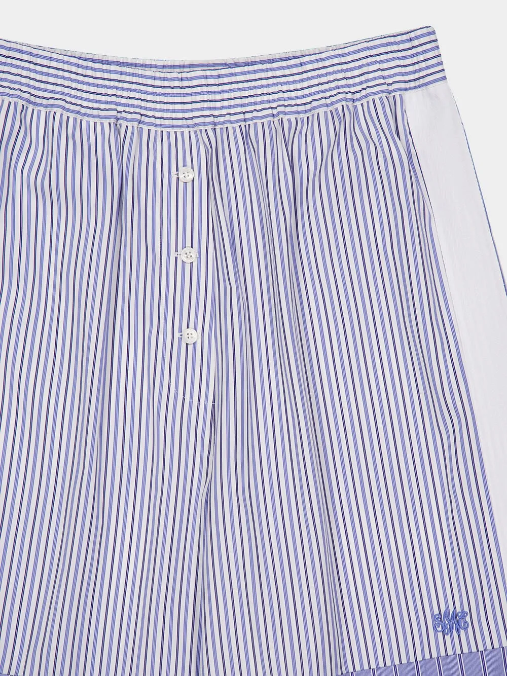 Light Blue Wide-Leg Mixed Stripe Trousers sold by Fashion Clinic product image thumbnail 5