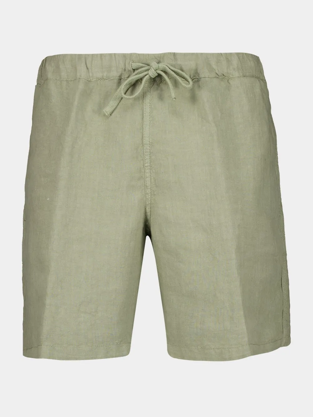 Cactus Green Linen Bermuda Shorts sold by Fashion Clinic
