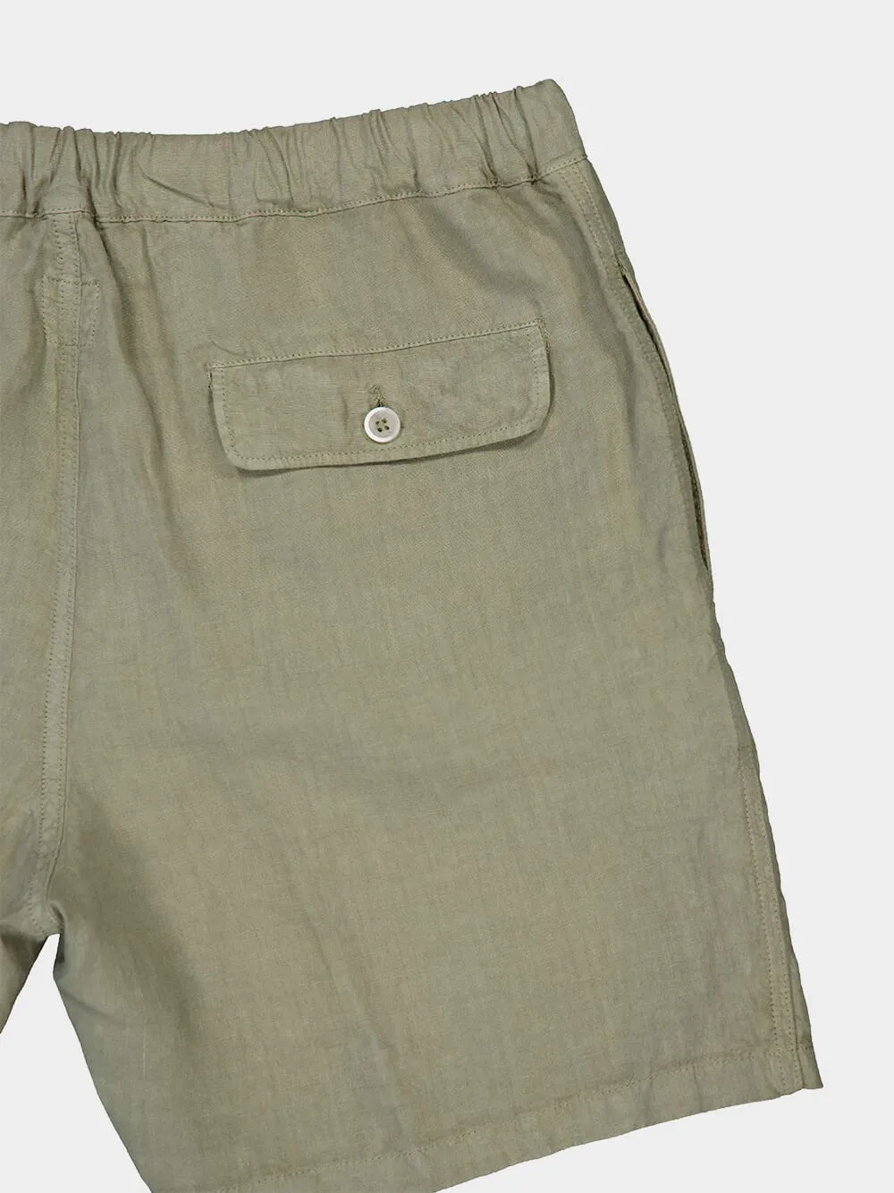 Cactus Green Linen Bermuda Shorts sold by Fashion Clinic product image thumbnail 4