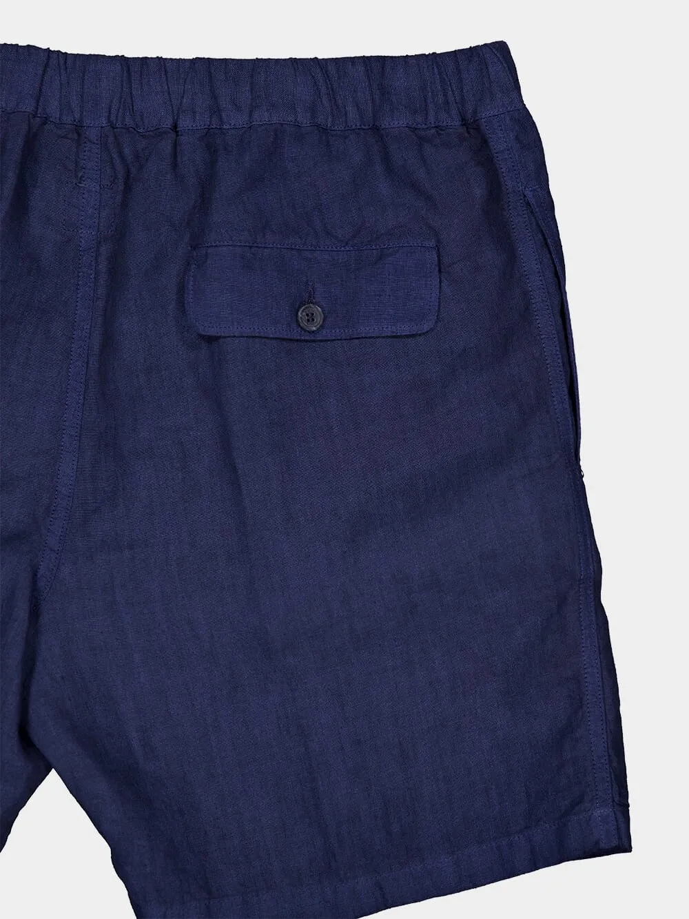 Navy Blue Linen Bermuda Shorts sold by Fashion Clinic product image thumbnail 4