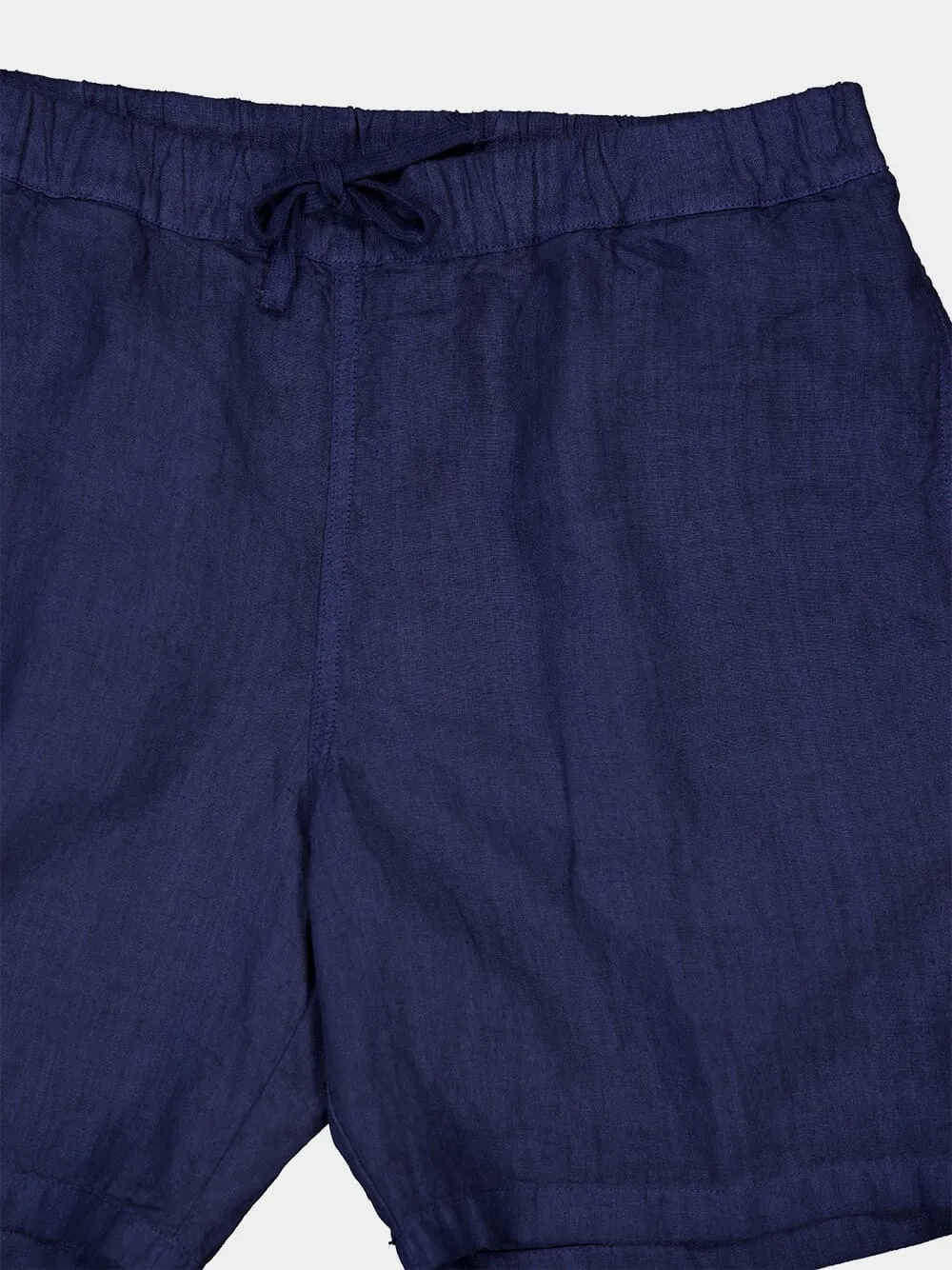 Navy Blue Linen Bermuda Shorts sold by Fashion Clinic product image thumbnail 3