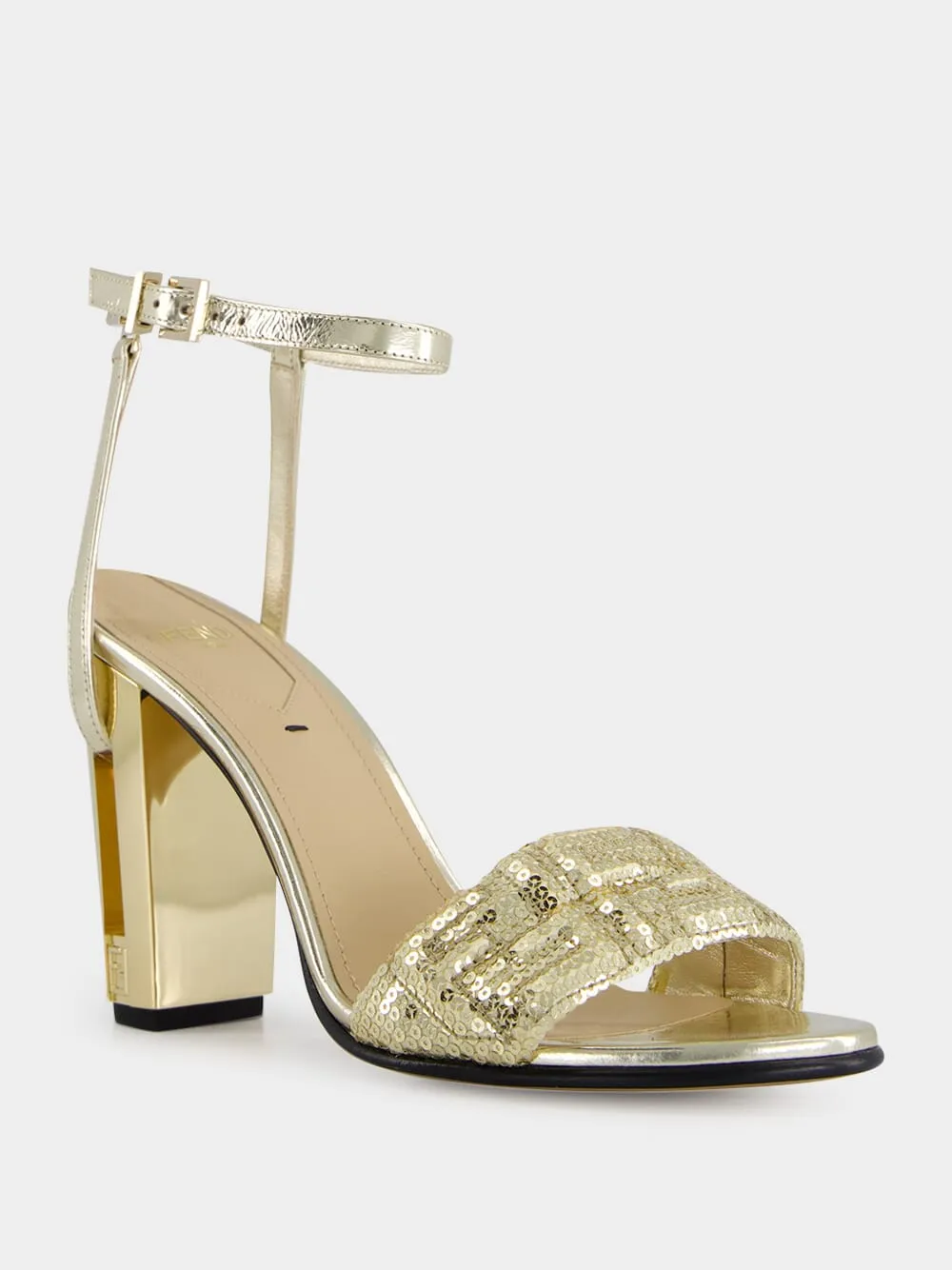 Gold Delfina FF Sequin Sandals sold by Fashion Clinic product image thumbnail 2
