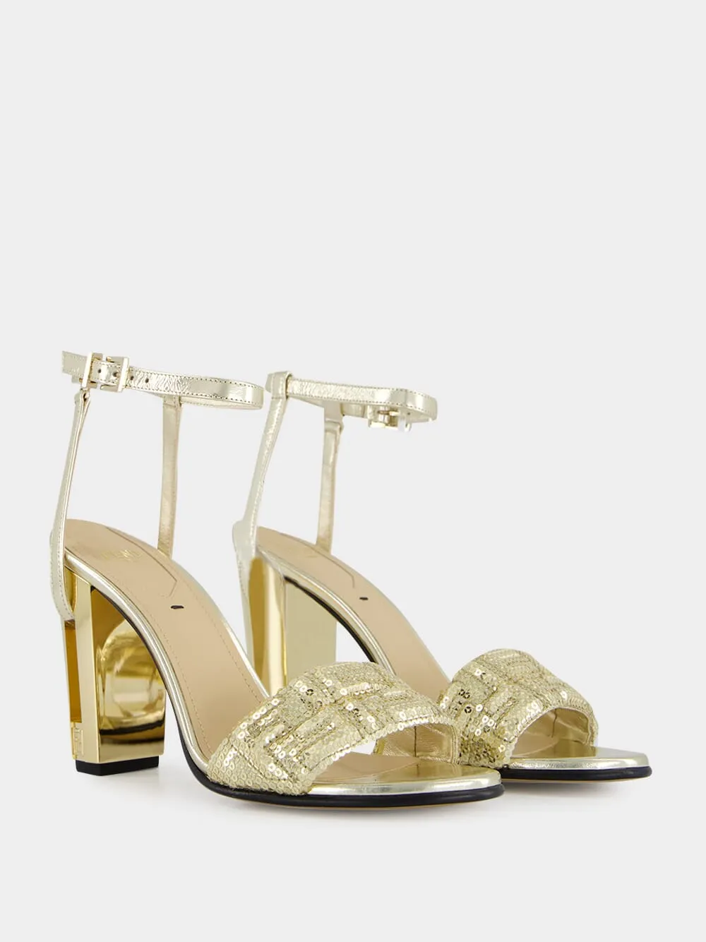 Gold Delfina FF Sequin Sandals sold by Fashion Clinic product image thumbnail 3