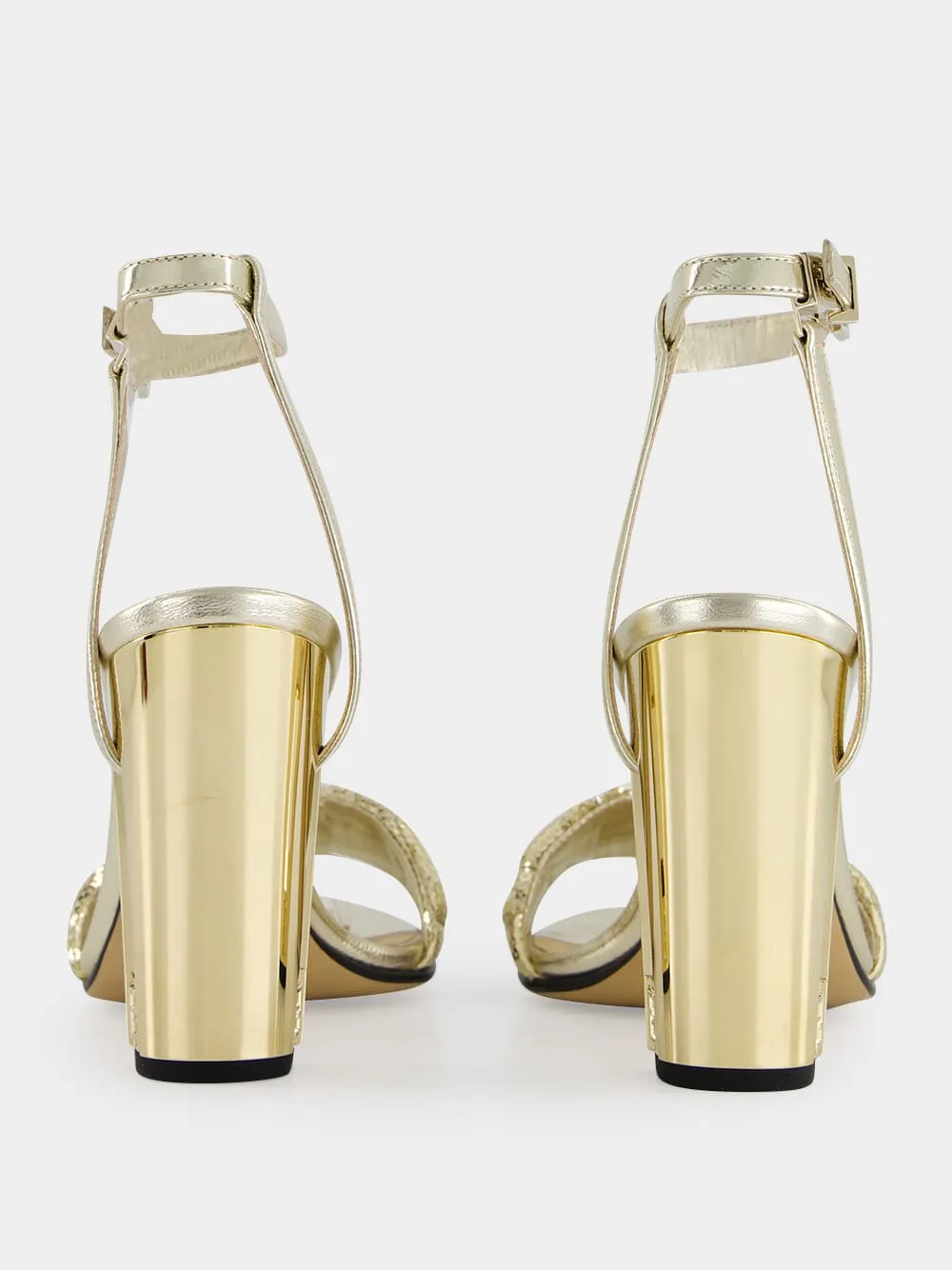 Gold Delfina FF Sequin Sandals sold by Fashion Clinic product image thumbnail 4