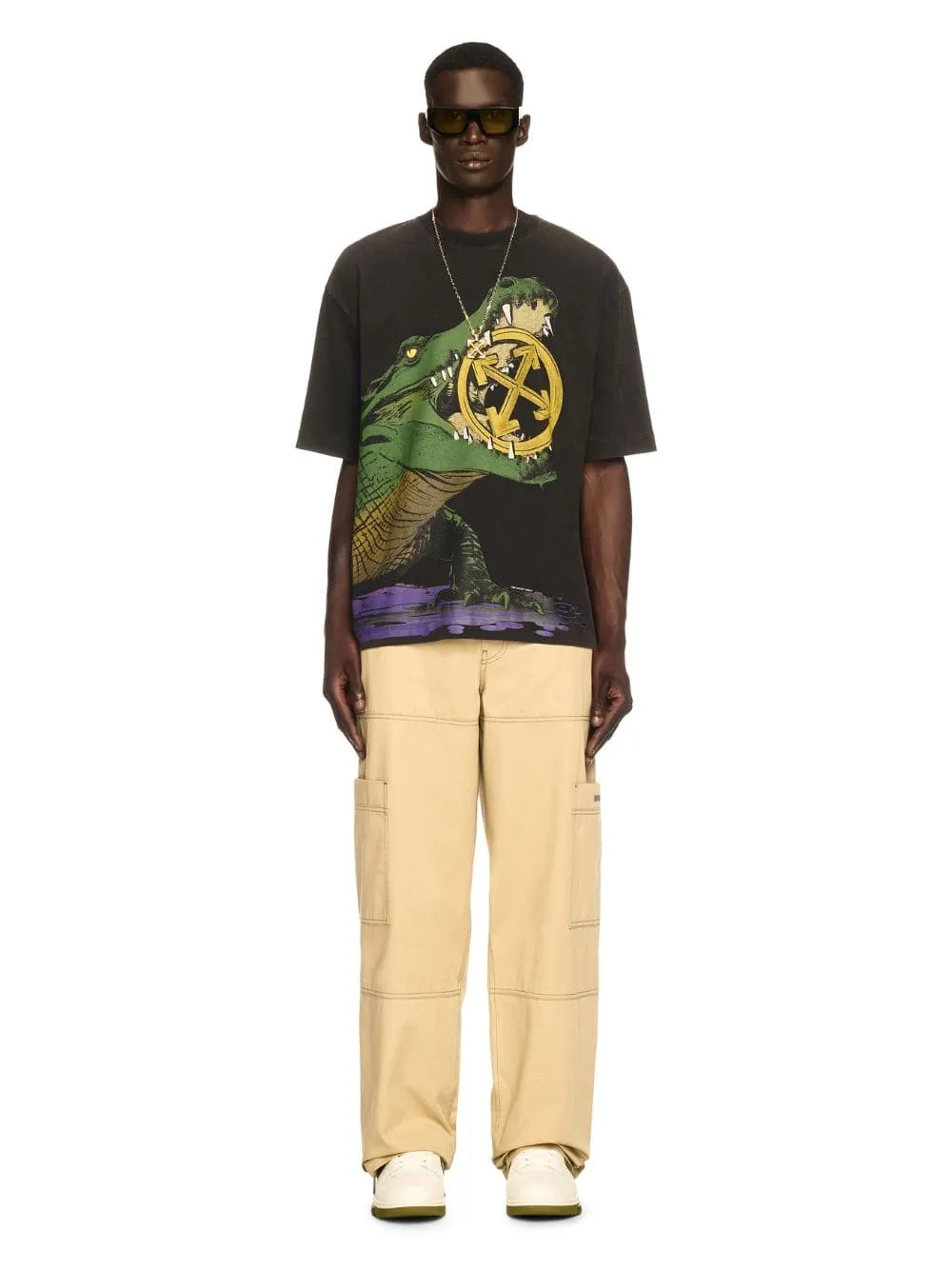 Beige Cargo Pants with Stitch Detailing sold by Fashion Clinic product image thumbnail 2