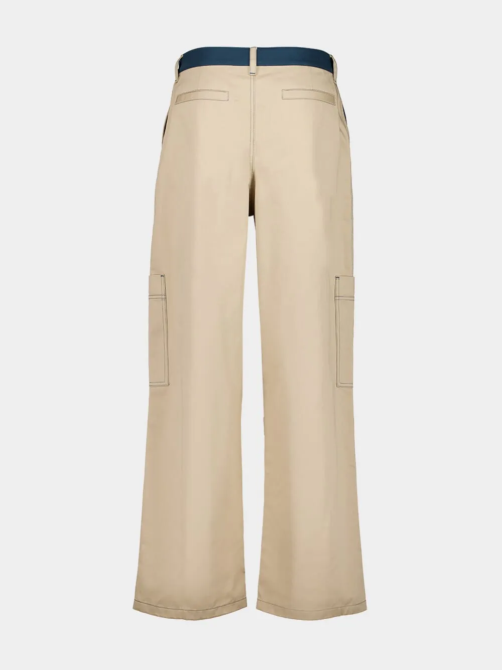 Beige Cargo Pants with Stitch Detailing sold by Fashion Clinic product image thumbnail 3