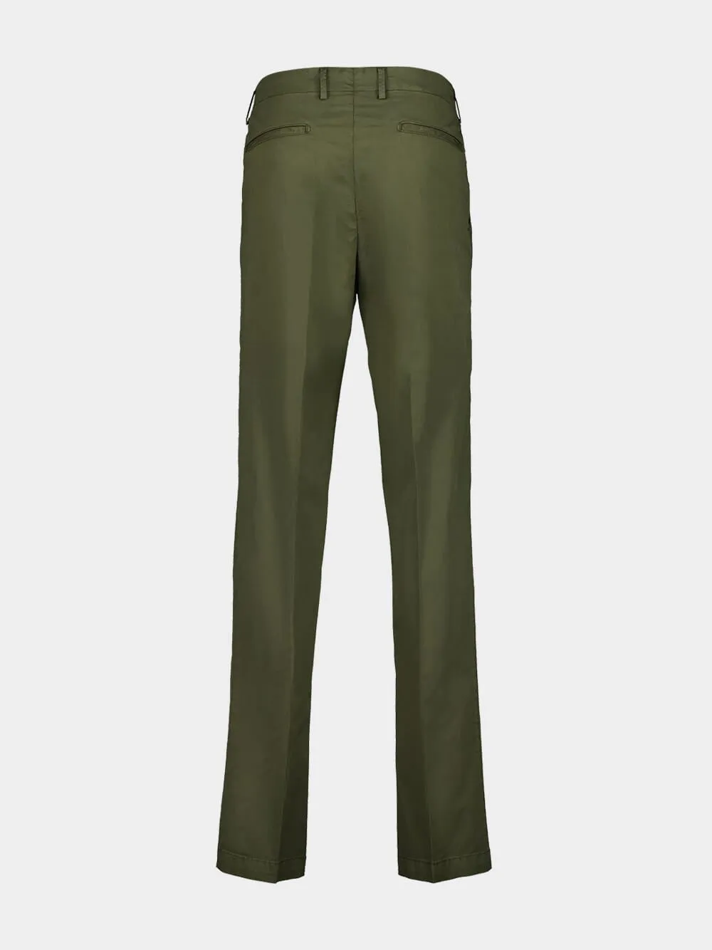 Khaki Green Regular Fit Cotton Trousers sold by Fashion Clinic product image thumbnail 2
