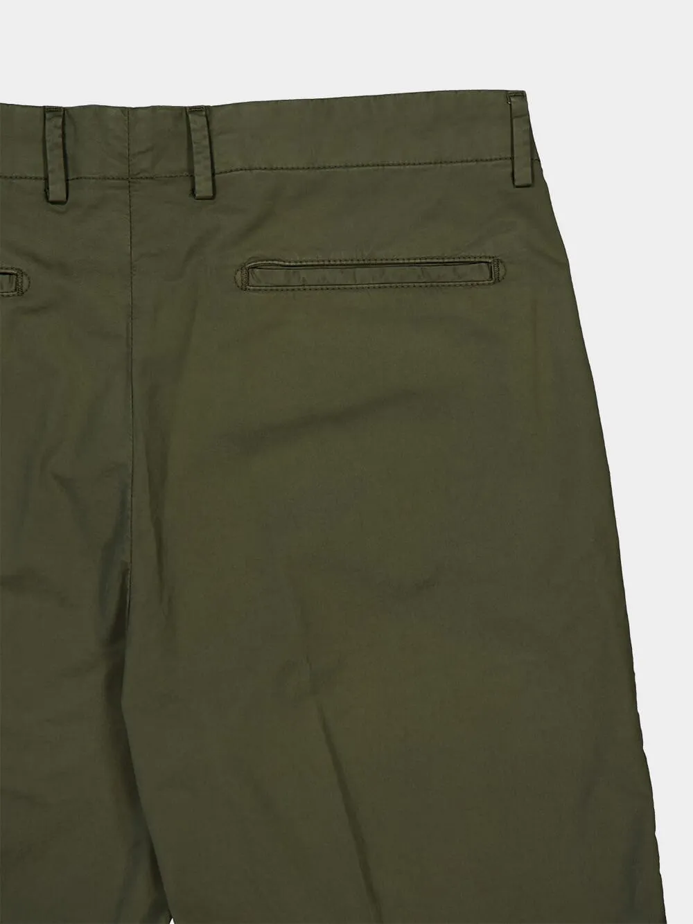 Khaki Green Regular Fit Cotton Trousers sold by Fashion Clinic product image thumbnail 4