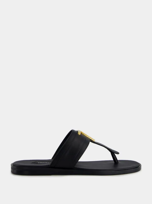 Black Smooth Leather Sandals sold by Fashion Clinic