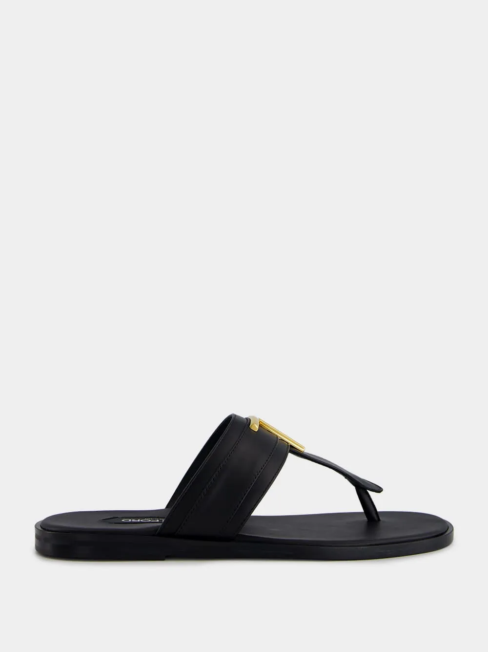 Black Smooth Leather Sandals sold by Fashion Clinic