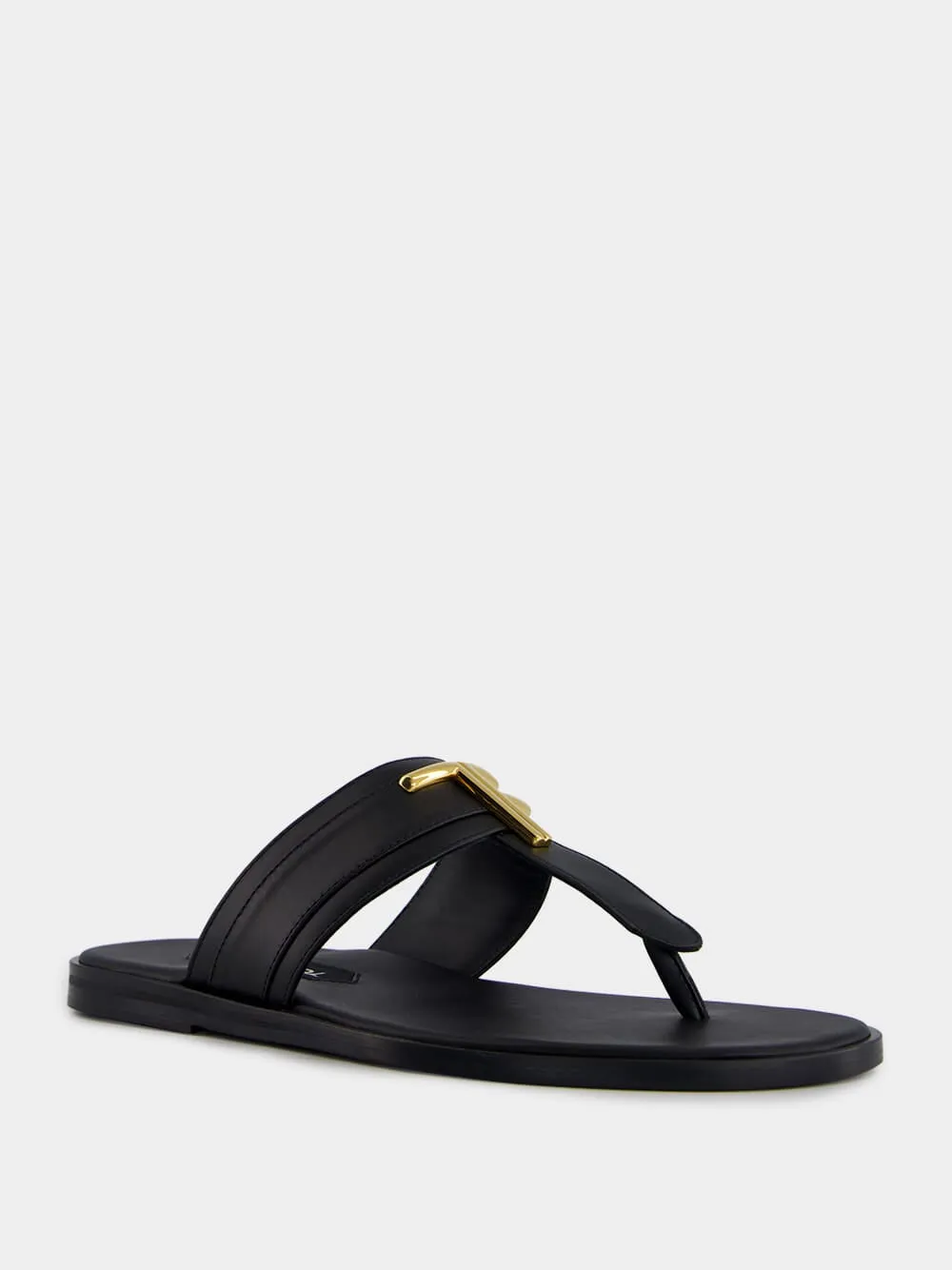 Black Smooth Leather Sandals sold by Fashion Clinic product image thumbnail 2