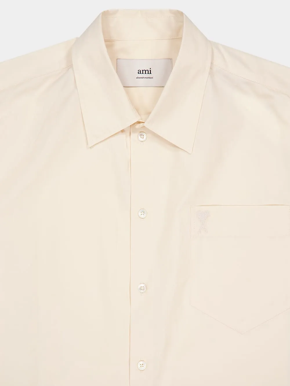 Cream Cotton Poplin Boxy Fit Short Sleeve Shirt sold by Fashion Clinic product image thumbnail 3