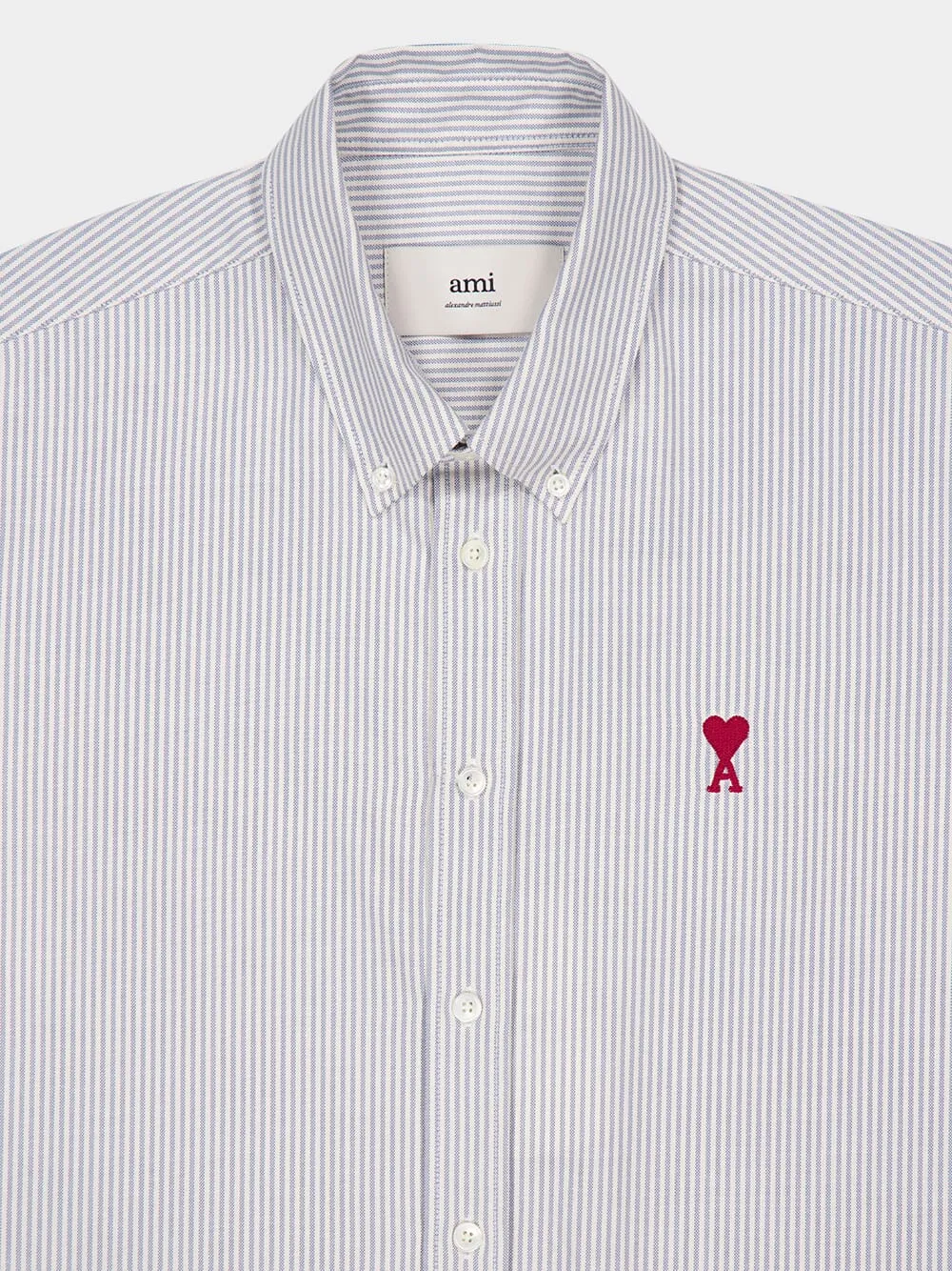 Light Blue and White Striped Button Down Cotton Shirt sold by Fashion Clinic product image thumbnail 3