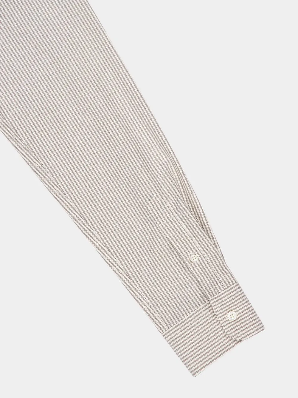 Loden Green and White Cotton Striped Button Down Shirt sold by Fashion Clinic product image thumbnail 4