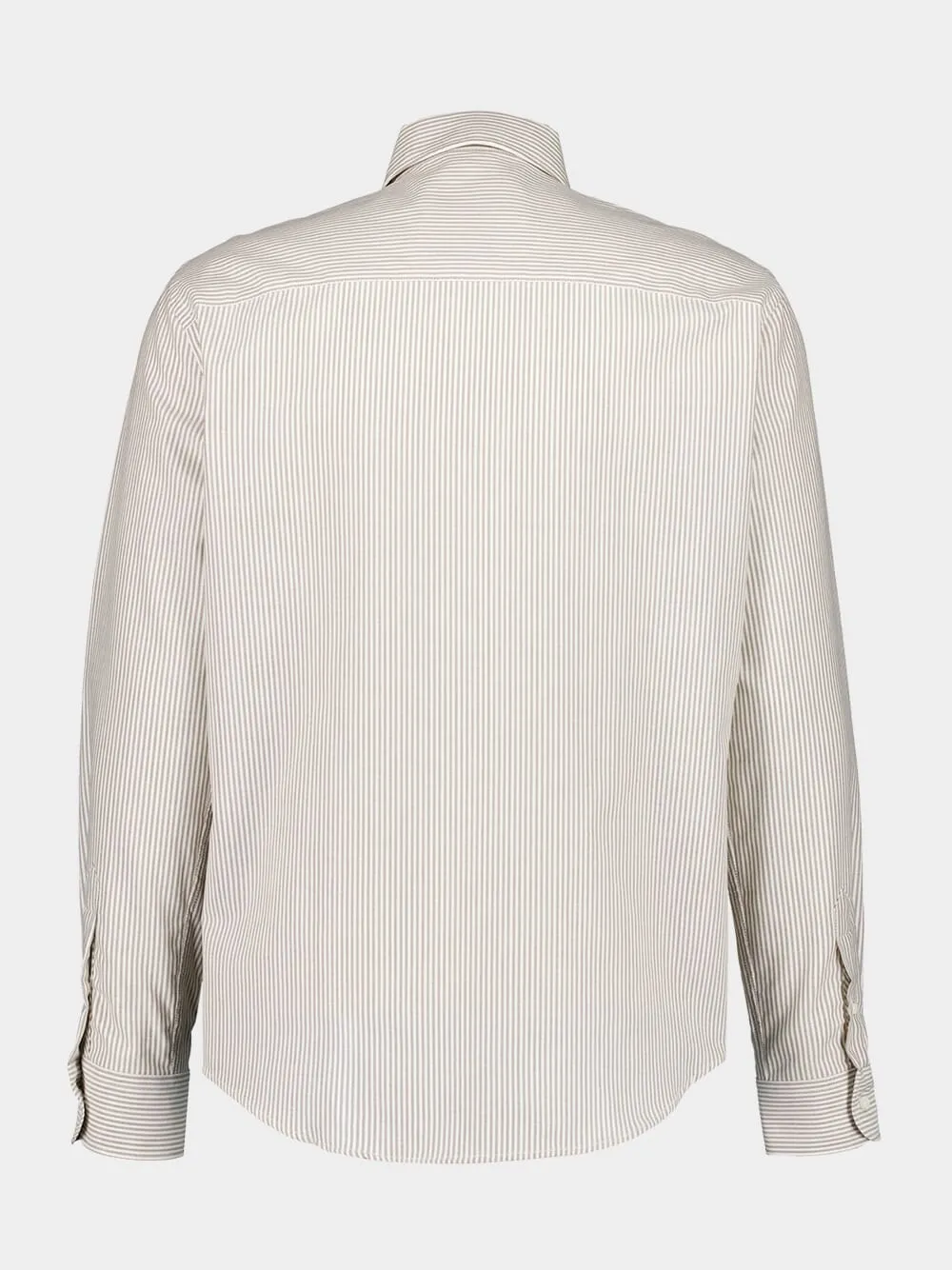 Loden Green and White Cotton Striped Button Down Shirt sold by Fashion Clinic product image thumbnail 2