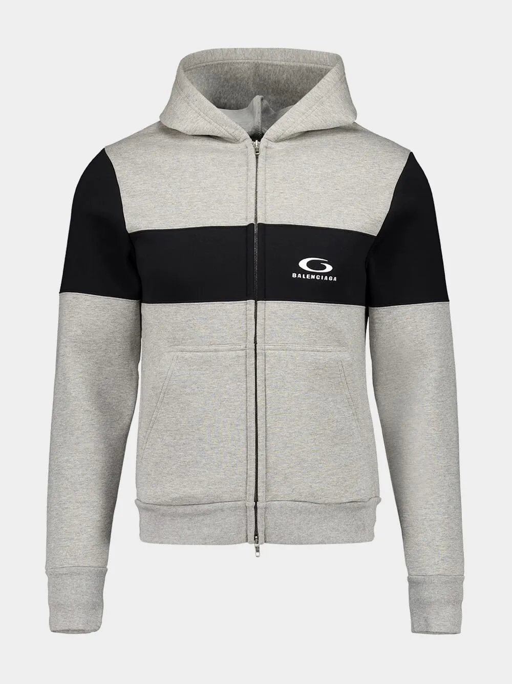 Grey Logo Embroidered Zipped Sweatshirt sold by Fashion Clinic
