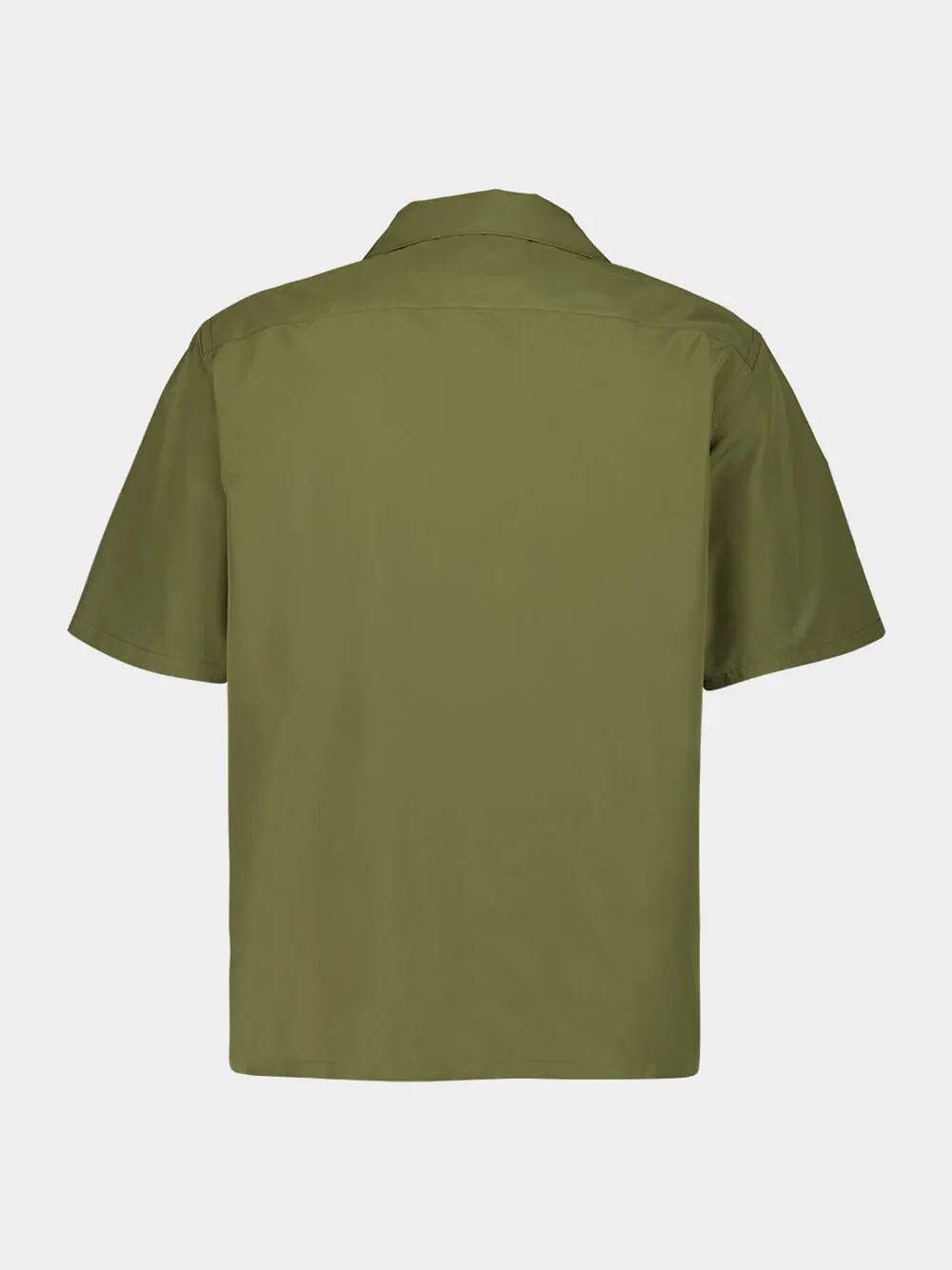 Short-Sleeve Poplin Cotton Shirt in Military Green sold by Fashion Clinic product image thumbnail 2