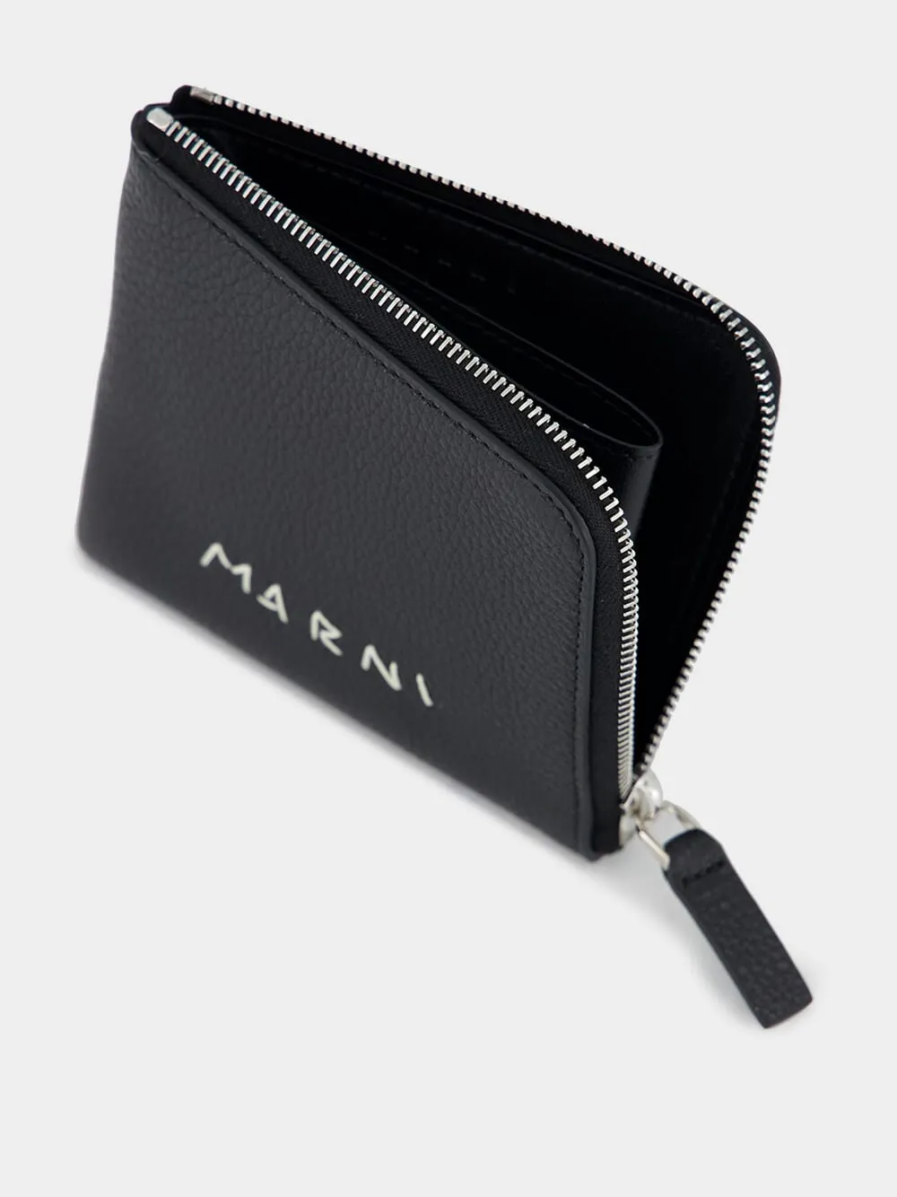 Black Leather Zip-Around Wallet sold by Fashion Clinic product image thumbnail 3