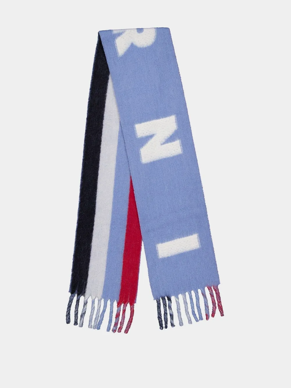 Blue Lilac Wool Logo Scarf sold by Fashion Clinic