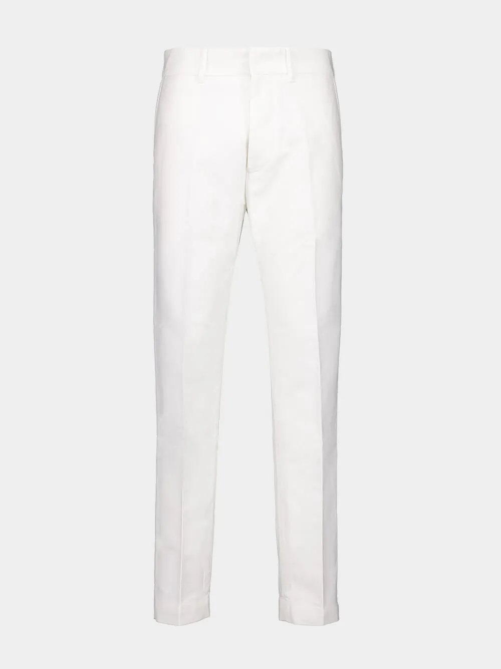 White Cotton Satin Chino Trousers sold by Fashion Clinic product image thumbnail 2