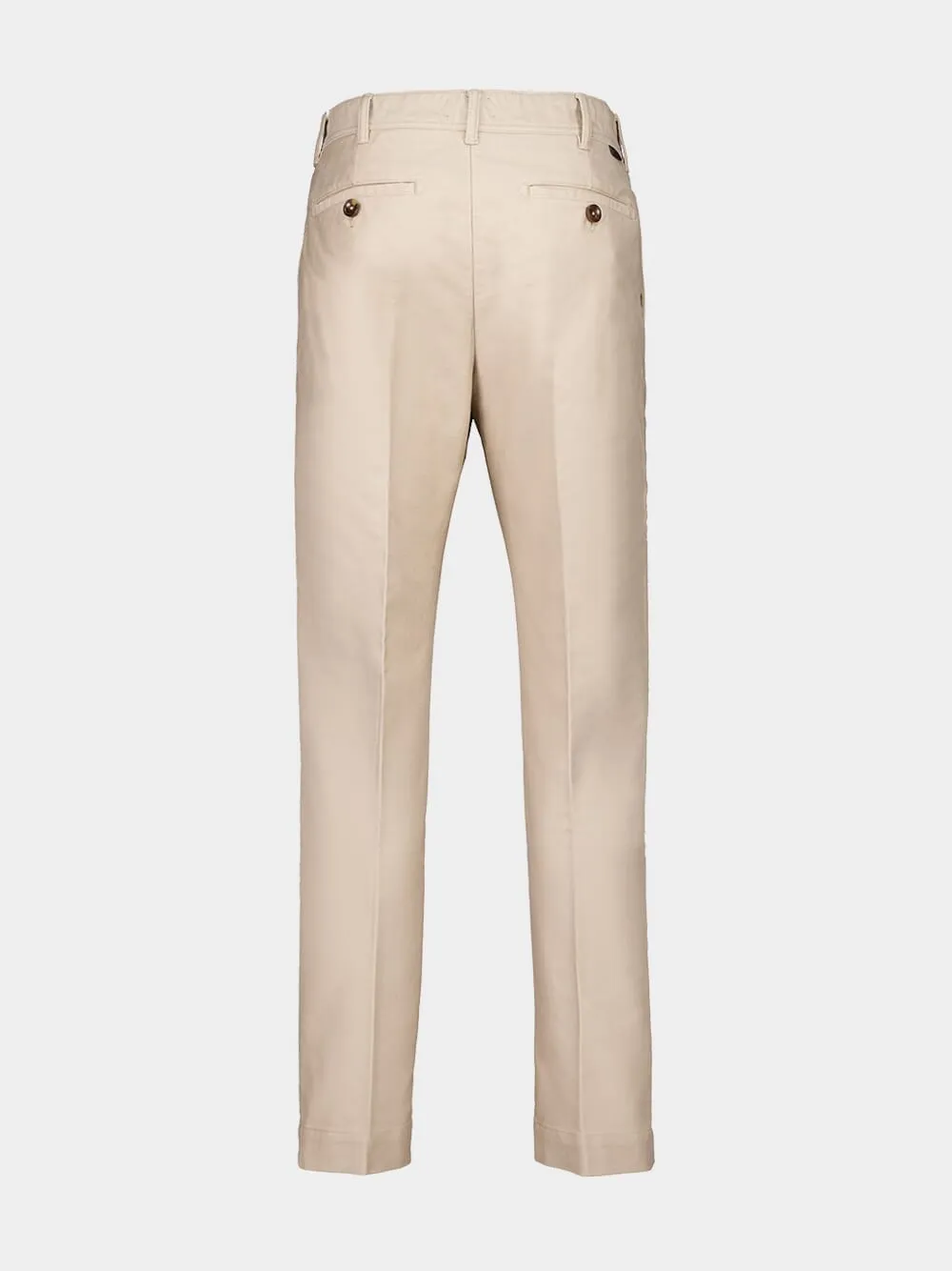 Beige Cotton Satin Chino Trousers sold by Fashion Clinic product image thumbnail 2