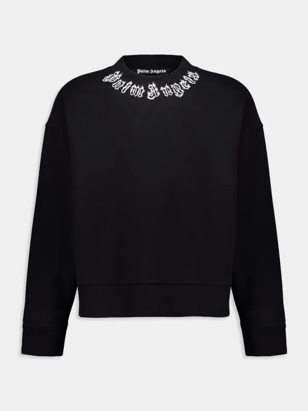 Black Logo Printed Drop Shoulder Sweatshirt sold by Fashion Clinic