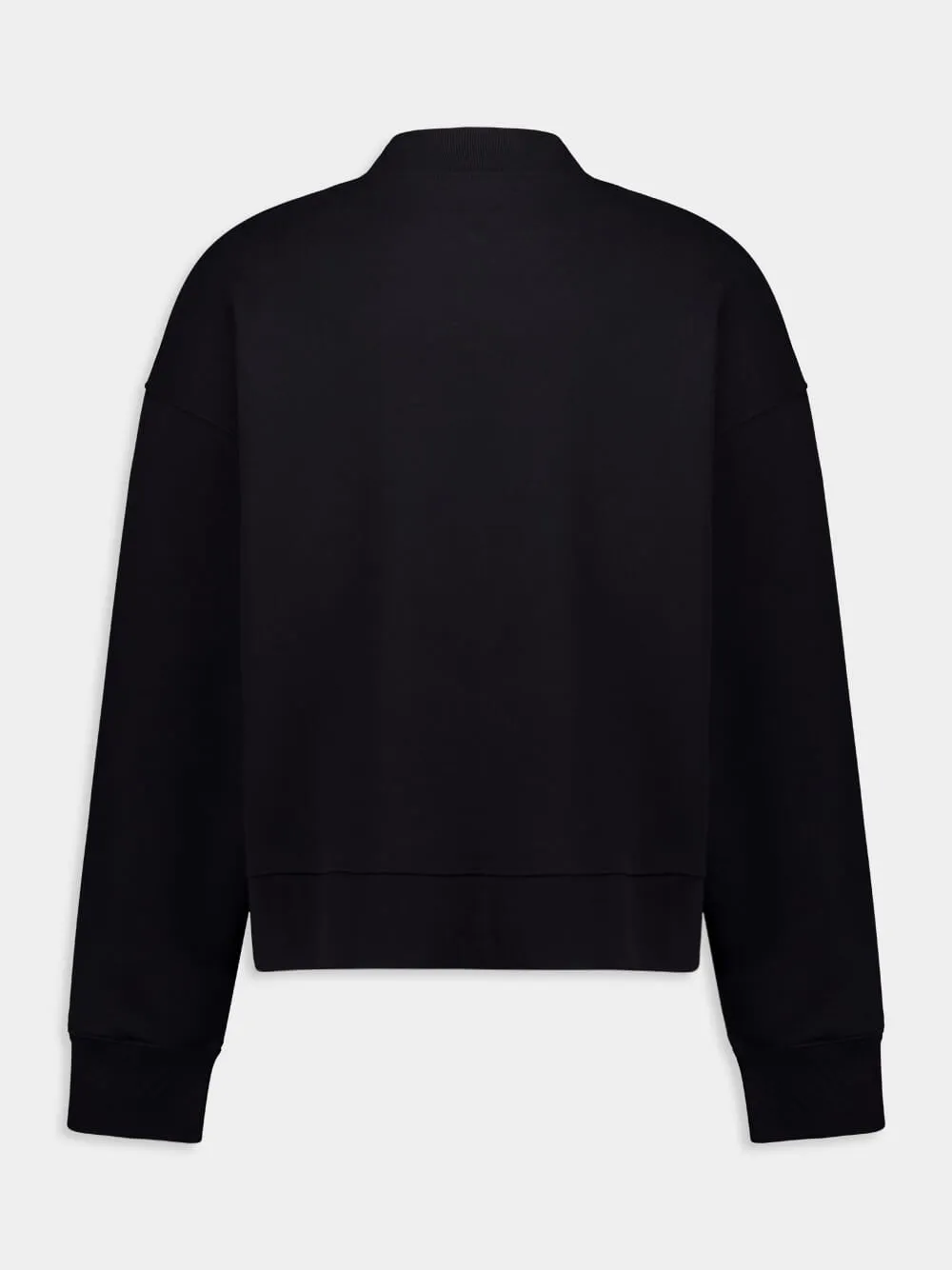 Black Logo Printed Drop Shoulder Sweatshirt sold by Fashion Clinic product image thumbnail 2