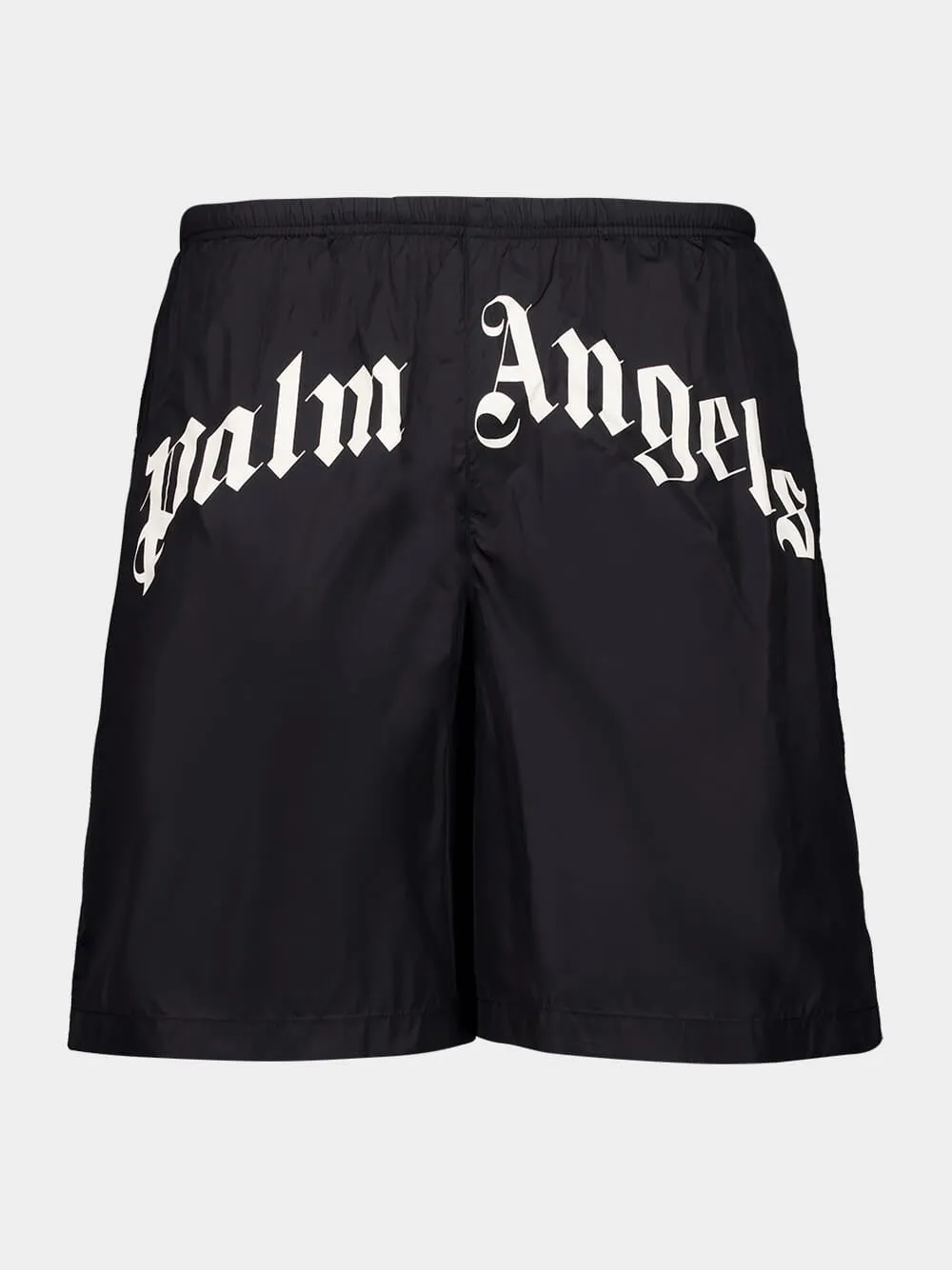Black Curved Logo Swim Shorts sold by Fashion Clinic