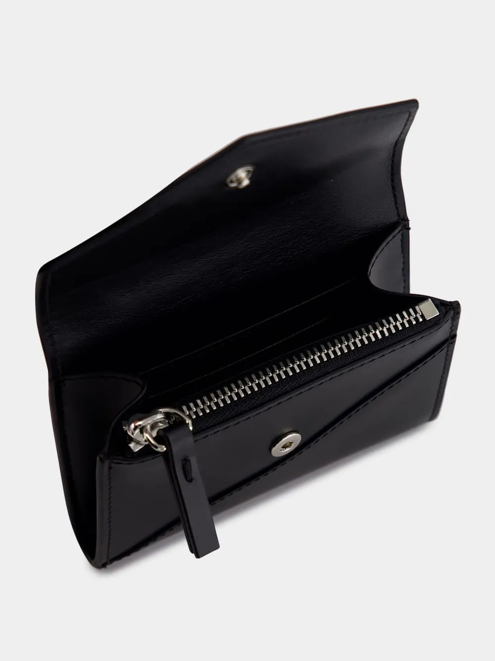 Black Leather Flap Wallet sold by Fashion Clinic product image thumbnail 3