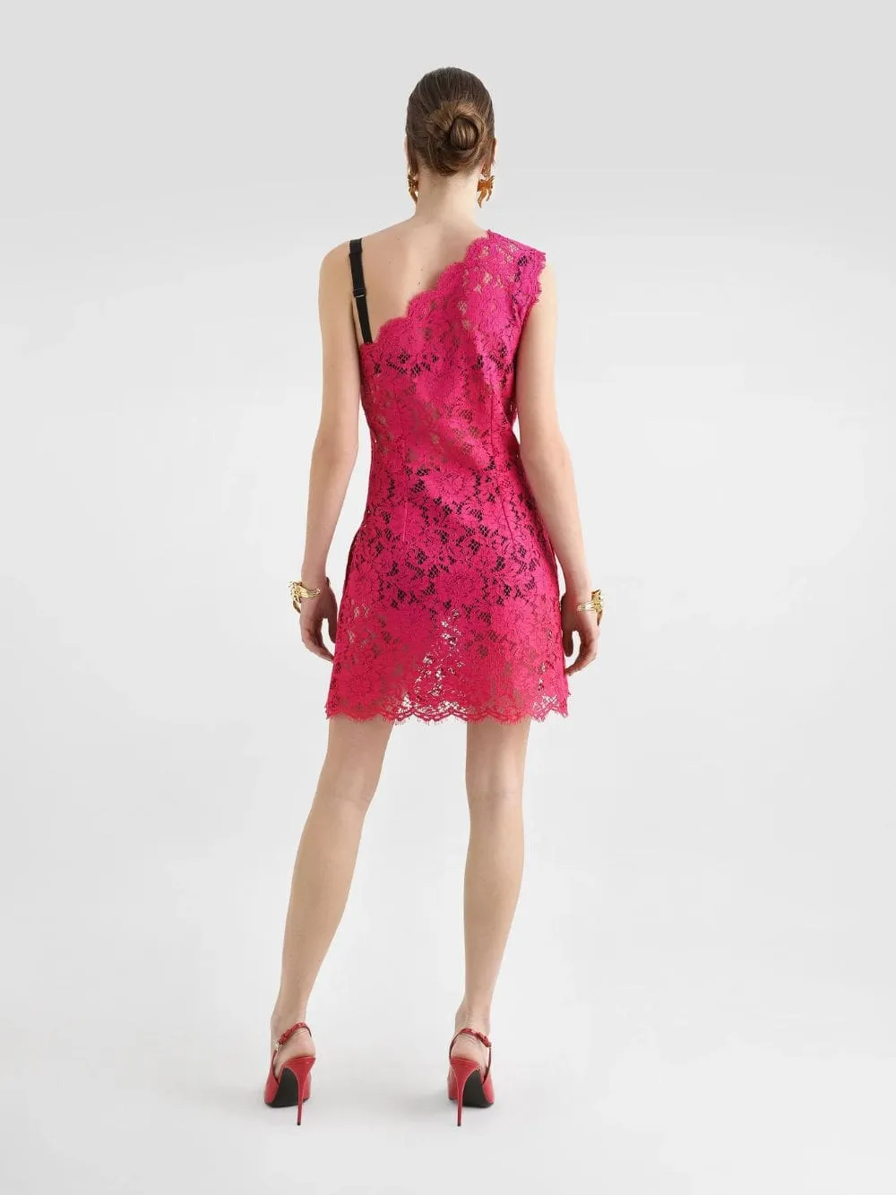 Pink Floral Cordonetto Lace Minidress sold by Fashion Clinic product image thumbnail 4