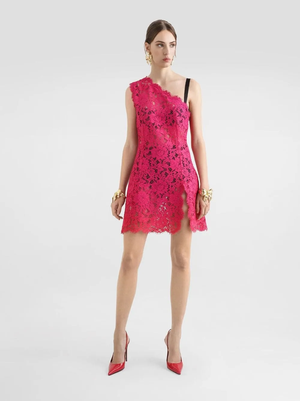 Pink Floral Cordonetto Lace Minidress sold by Fashion Clinic product image thumbnail 2