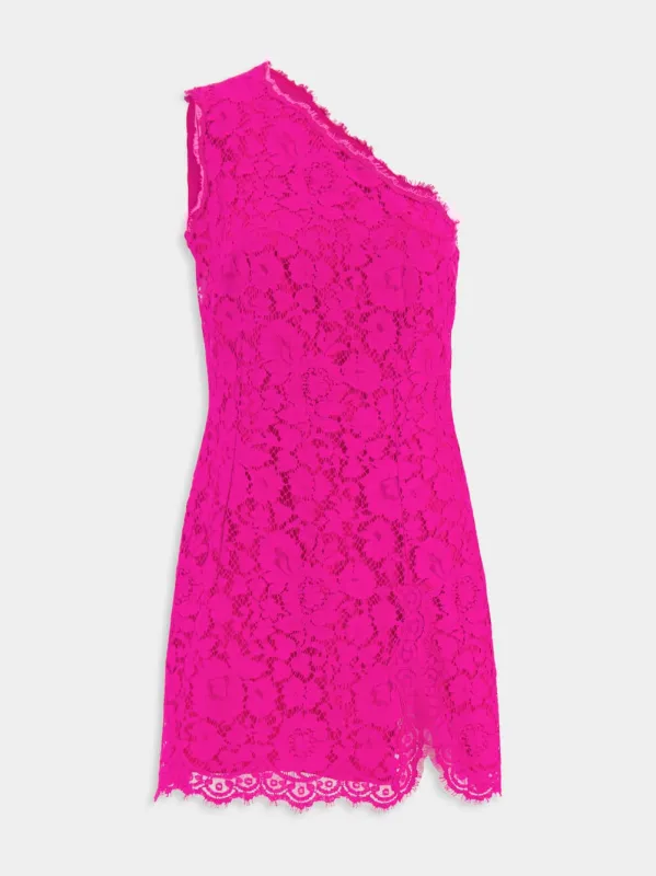 Pink Floral Cordonetto Lace Minidress sold by Fashion Clinic